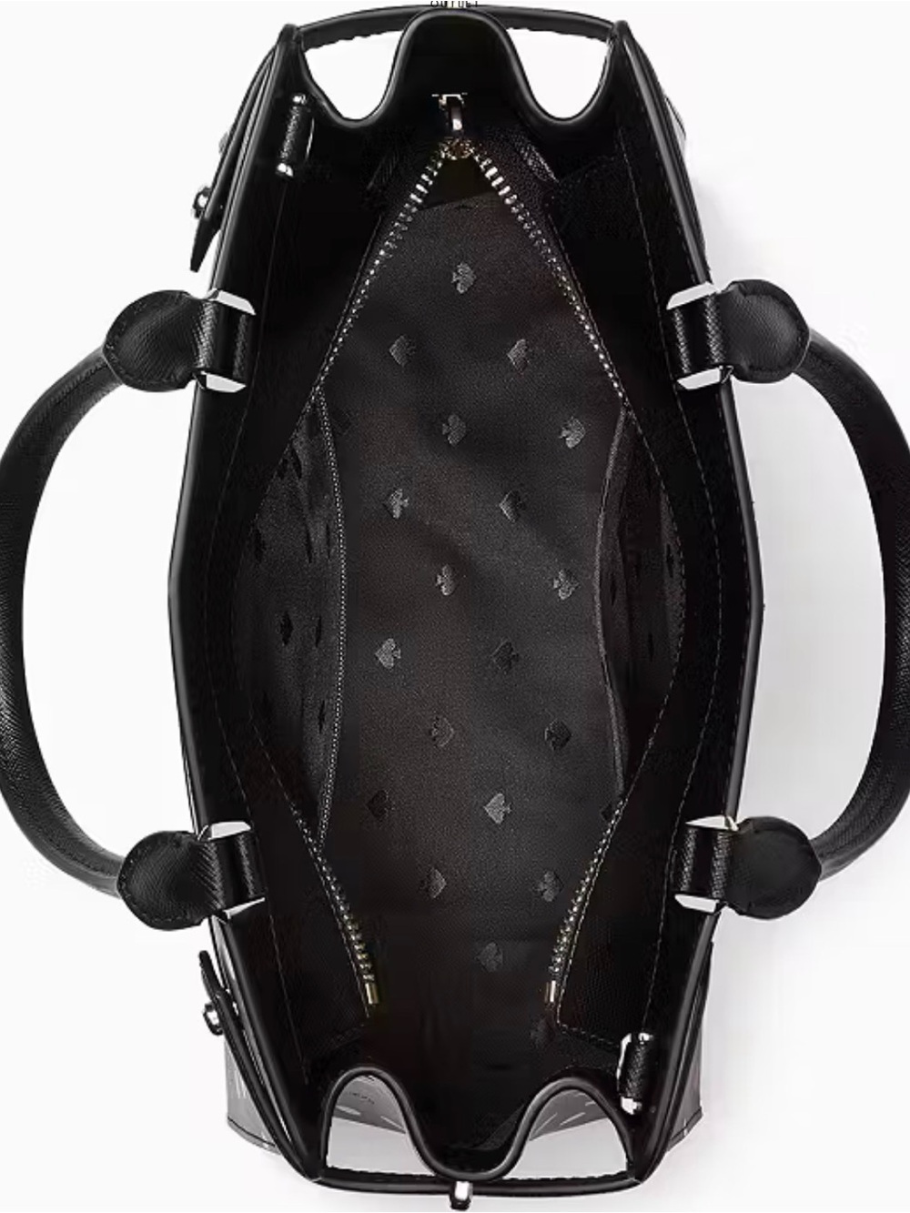💯% Auethentic Kate Spade Black Polka Dot Satchel with Pink & White Dots - Picture 4 of 12